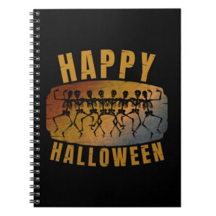 HAPPY HALLOWEEN DANCING SKELETON NOTIZBLOCK