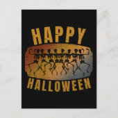 HAPPY HALLOWEEN DANCING SKELETON POSTKARTE (Vorderseite)