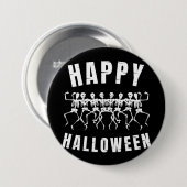 HAPPY HALLOWEEN DANCING SKELETONS BUTTON (Vorne & Hinten)