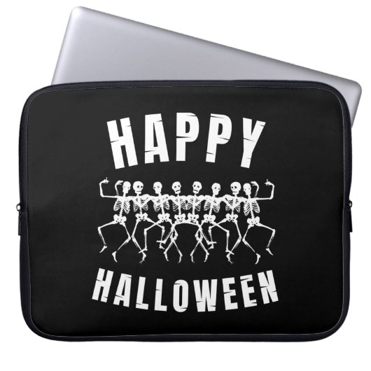 HAPPY HALLOWEEN DANCING SKELETONS LAPTOPSCHUTZHÜLLE (Vorderseite)