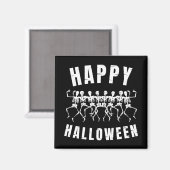 HAPPY HALLOWEEN DANCING SKELETONS MAGNET (Vorderseite/Rückseite)