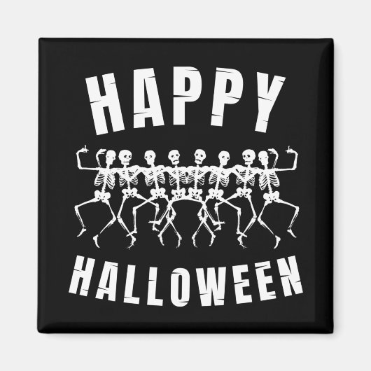 HAPPY HALLOWEEN DANCING SKELETONS MAGNET (Vorne)