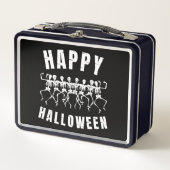 HAPPY HALLOWEEN DANCING SKELETONS METALL BROTDOSE (Vorderseite)
