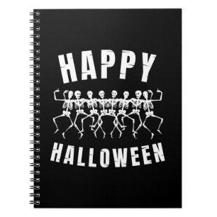 HAPPY HALLOWEEN DANCING SKELETONS NOTIZBLOCK