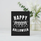 HAPPY HALLOWEEN DANCING SKELETONS POSTKARTE (Stehend Vorderseite)