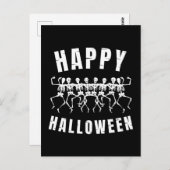 HAPPY HALLOWEEN DANCING SKELETONS POSTKARTE (Vorne/Hinten)