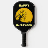Happy Halloween Dark Spooky Toten Baum Vollmond Pickleball Schläger (Rückseite)