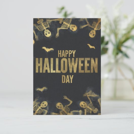 Happy Halloween Day Einladung (Stehend Vorderseite)