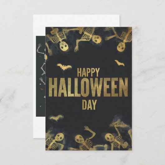 Happy Halloween Day Einladung (Vorne/Hinten)