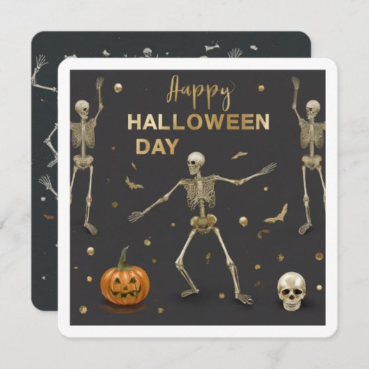 "Happy Halloween Day" Einladung (Vorne/Hinten)