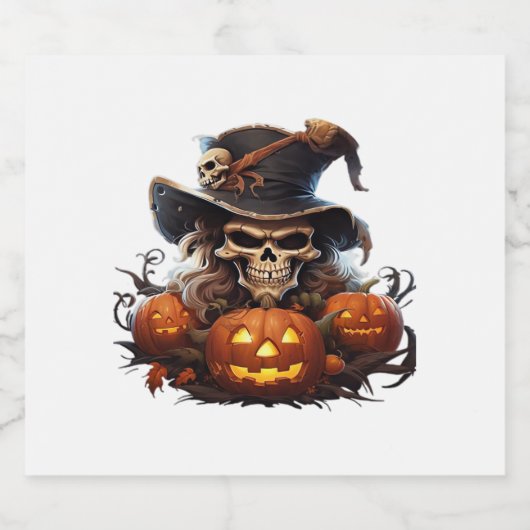 Happy Halloween Day - Funny Halloween Classic T-Sh Schaumweinetikett (Einzelnes Label)