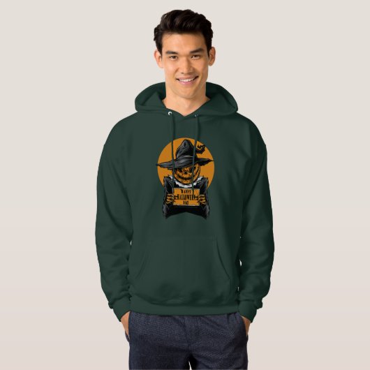 Happy Halloween Day Jack-O'-Lantern Scarecrow Hoodie (Vorne ganz)