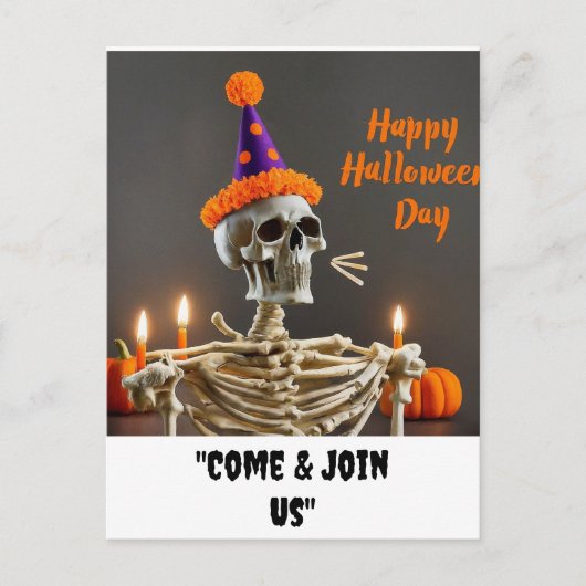 "Happy Halloween Day" Postkarte (Vorderseite)