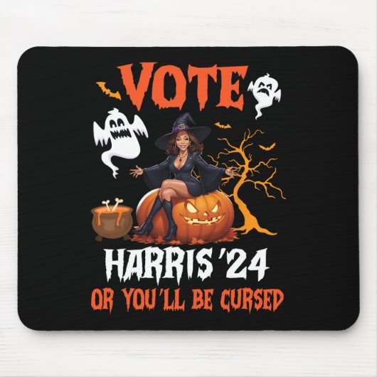 Happy Halloween Day Vote Harris 2024 oder Sie werd Mousepad (Vorne)