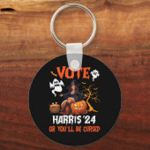 Happy Halloween Day Vote Harris 2024 oder Sie werd Schlüsselanhänger (Vorderseite)