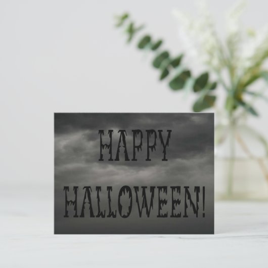Happy Halloween Deadworld Text Postkarte (Stehend Vorderseite)