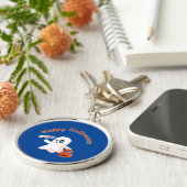 Happy Halloween Deep Blue Schlüsselanhänger (Seite)