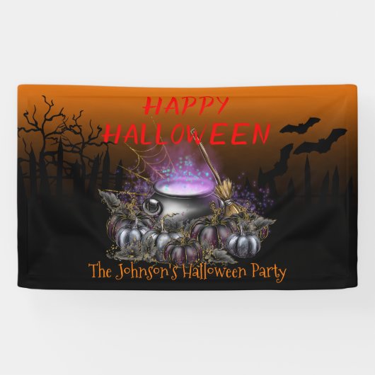 Happy Halloween Dekoration Party personalisieren Banner (Horizontal)