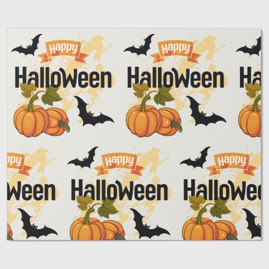Happy Halloween Design Geschenkpapier (Flach)