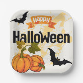 Happy Halloween Design Pappteller (Vorderseite)