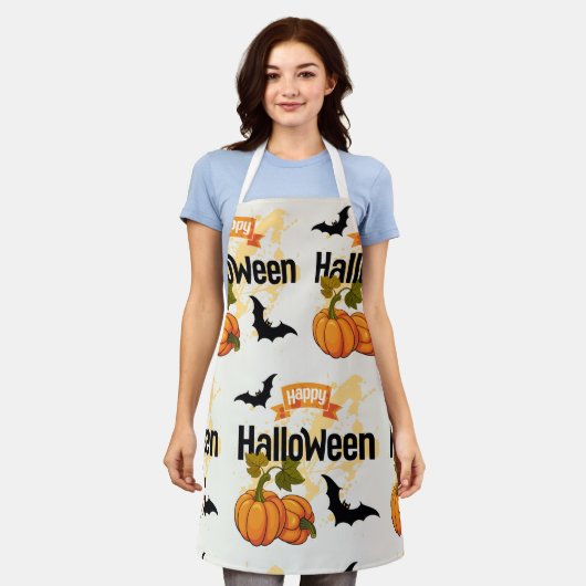 Happy Halloween Design Schürze (Getragen)