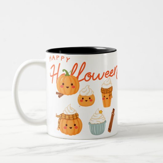 Happy Halloween Design Zweifarbige Tasse (Links)