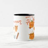 Happy Halloween Design Zweifarbige Tasse (Mittel)