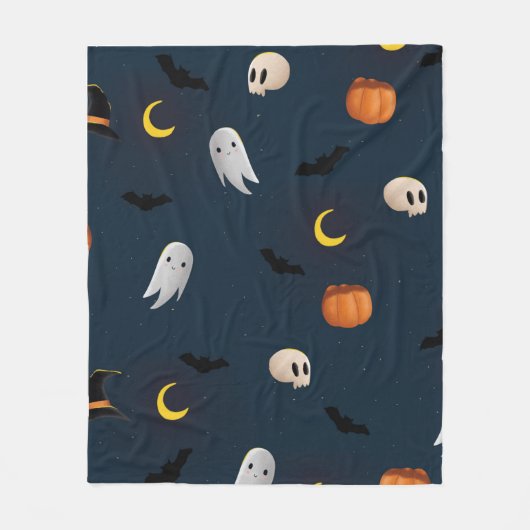 Happy Halloween Designer Pattern Komfortabel Fleecedecke (Vorderseite)