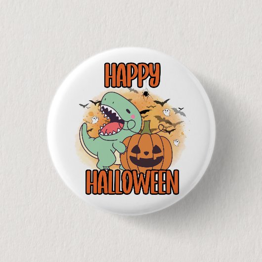 Happy Halloween Dino Button (Vorderseite)