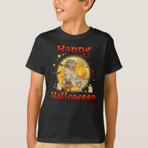 Happy Halloween Dinosaur Pumpkin T Rex Lover Hexe T-Shirt