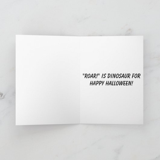 Happy Halloween Dinosaur Trex Funny Personalize Dankeskarte (Innenseite)