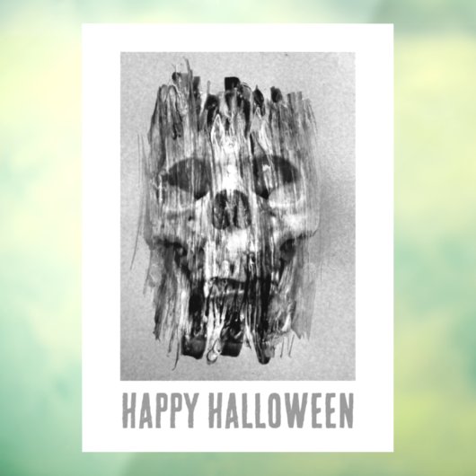 Happy Halloween. Distressed skull Fensteraufkleber (Blatt 3)