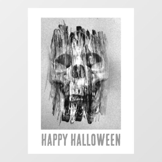 Happy Halloween. Distressed skull Fensteraufkleber (Blatt)