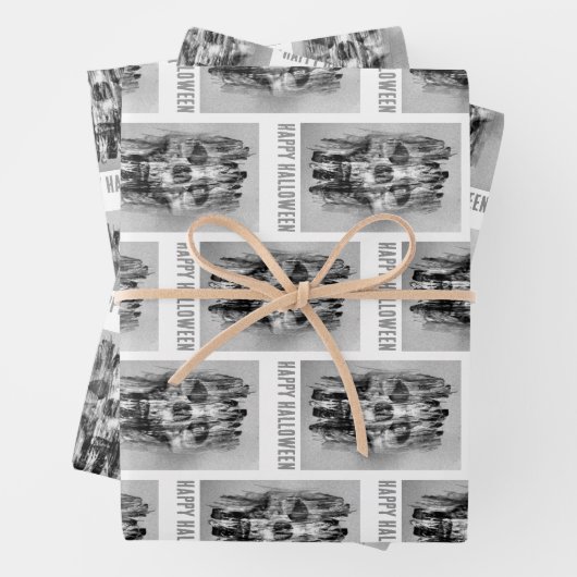 Happy Halloween. Distressed skull Geschenkpapier Set (Beispiel)