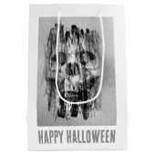 Happy Halloween. Distressed skull Mittlere Geschenktüte (Rückseite)
