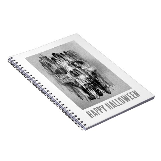Happy Halloween. Distressed skull Notizblock (Rechte Seite)