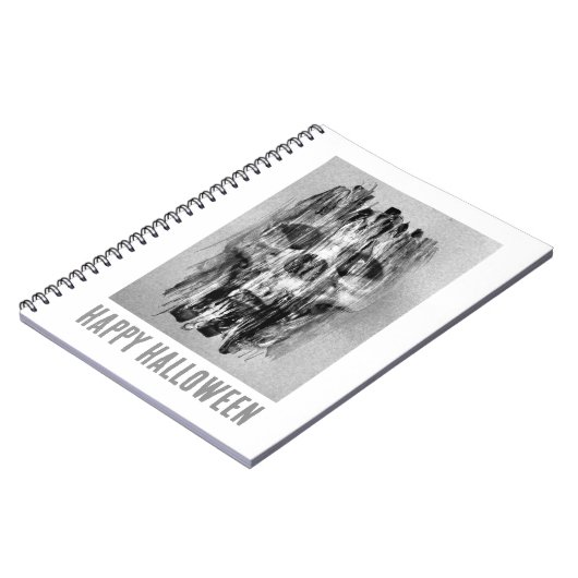 Happy Halloween. Distressed skull Notizblock (Linke Seite)