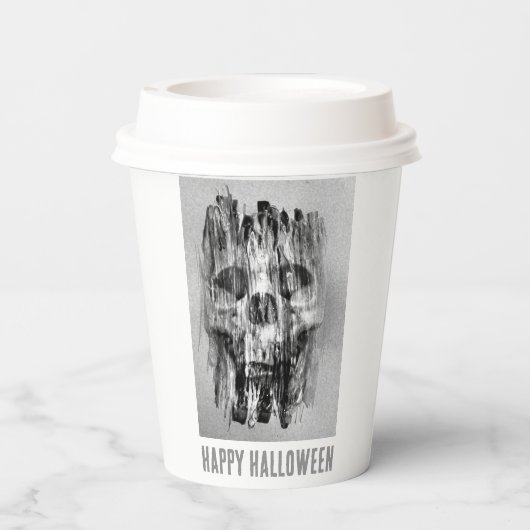 Happy Halloween. Distressed skull Pappbecher (Rückseite)