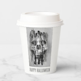 Happy Halloween. Distressed skull Pappbecher