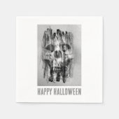 Happy Halloween. Distressed skull Serviette (Vorderseite)
