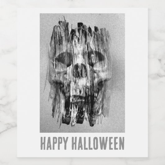 Happy Halloween. Distressed skull Weinetikett (Einzelnes Label)