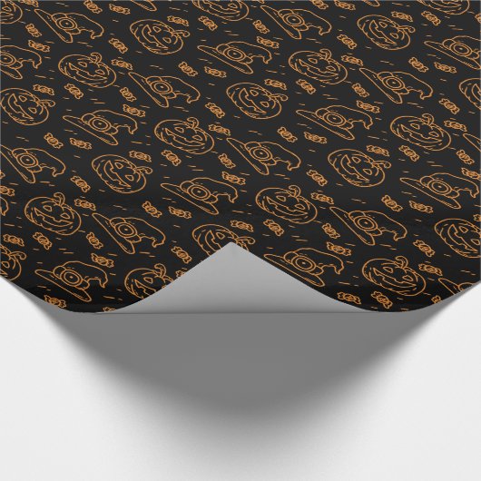 Happy Halloween Ditzy Pattern | Geschenkpapier (Ecke)