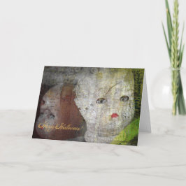 Happy Halloween Doll Head Karte