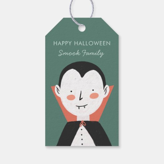 Happy Halloween Dracula Geschenkanhänger (Rückseite)