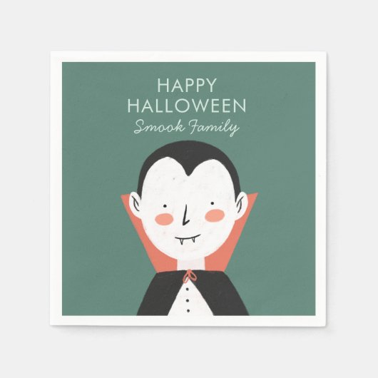 Happy Halloween Dracula Serviette (Vorderseite)