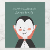 Happy Halloween Dracula Weinetikett (Einzelnes Label)