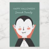 Happy Halloween Dracula Weinetikett (Einzelnes Label)