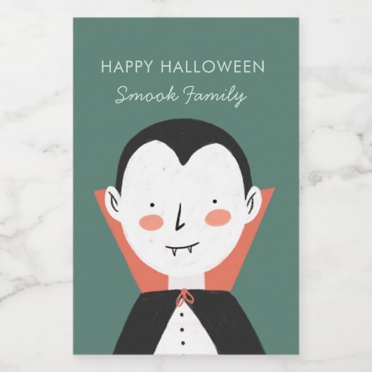 Happy Halloween Dracula Weinetikett (Einzelnes Label)