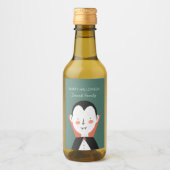 Happy Halloween Dracula Weinetikett (Vorderseite)