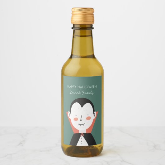 Happy Halloween Dracula Weinetikett (Vorderseite)